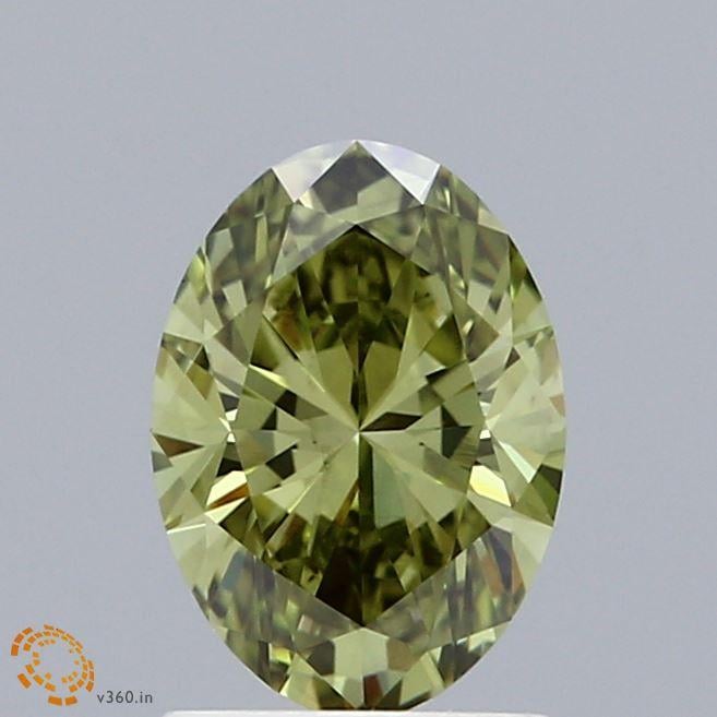 1.05 Ct. Fancy Vivid Green Oval Lab Grown Diamond