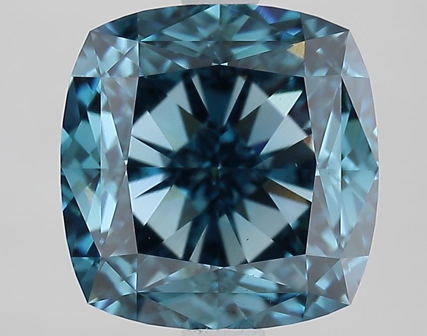 3.75 Ct. Fancy Vivid Blue Cushion Lab Grown Diamond