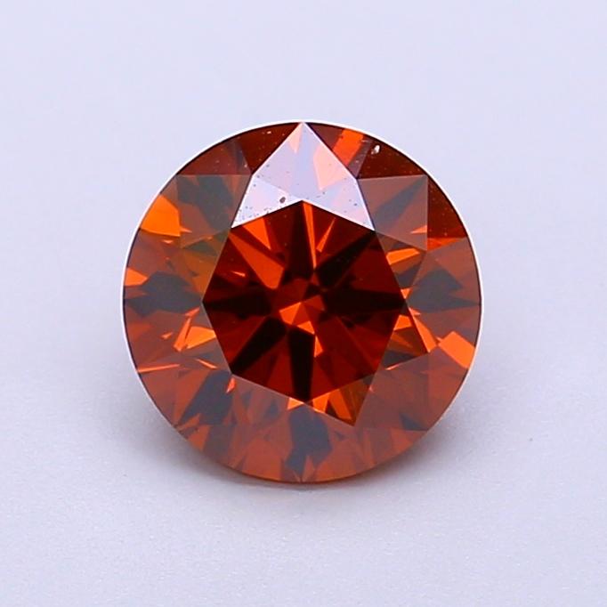 1.30 Ct. Fancy Vivid Brownish Orange Round Lab Grown Diamond