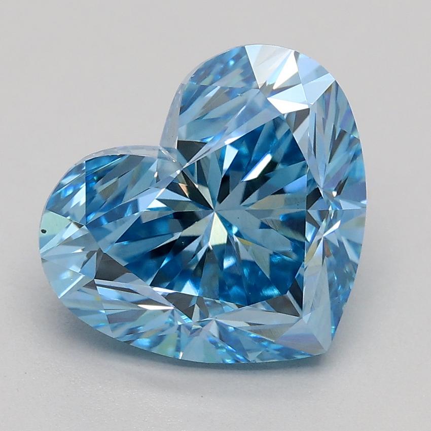 2.50 Ct. Fancy Intense Blue Heart Lab Grown Diamond