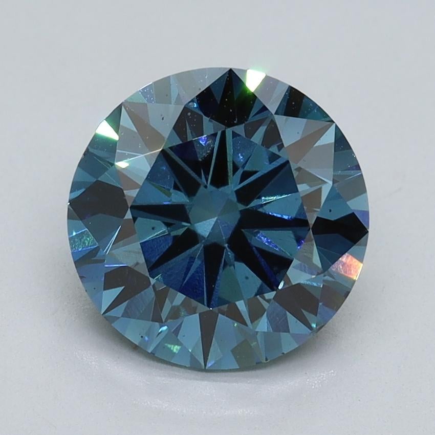 2.28 Ct. Fancy Vivid Blue Round Lab Grown Diamond
