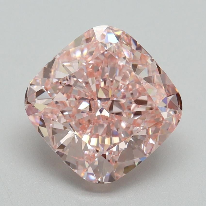 3.50 Ct. Fancy Vivid Pink Cushion Lab Grown Diamond