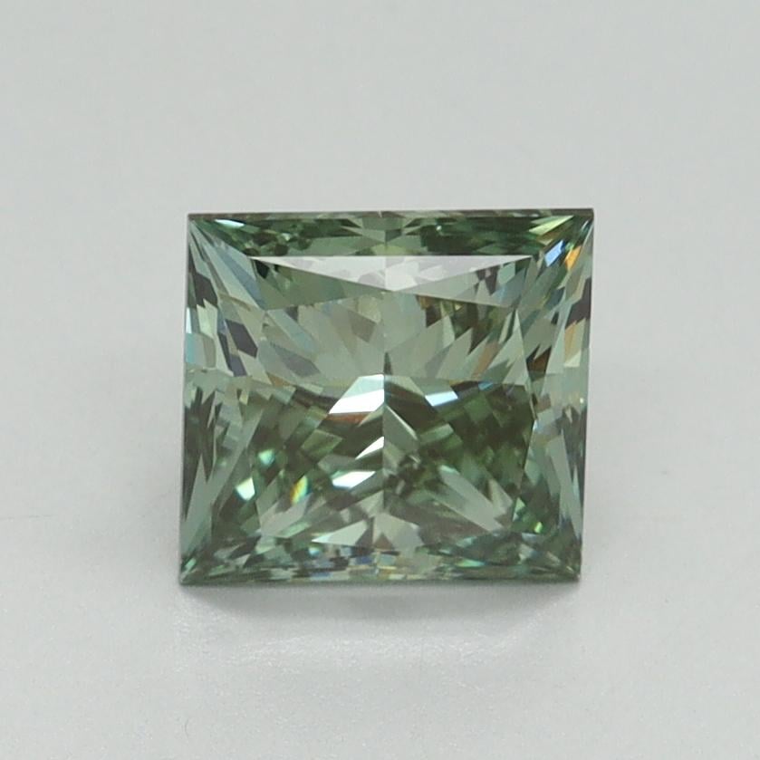 1.32 Ct. Fancy Vivid Green Princess Lab Grown Diamond
