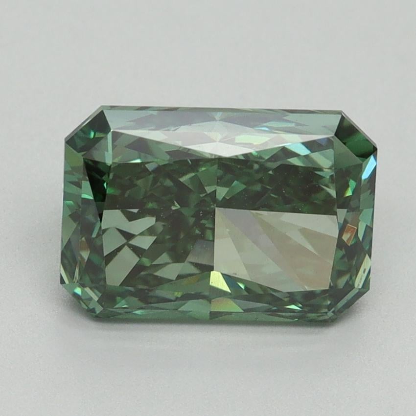 3.13 Ct. Fancy Vivid Pacific Green Radiant Lab Grown Diamond