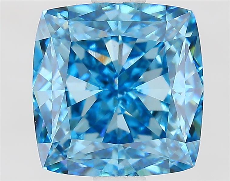 2.09 Ct. Fancy Vivid  Blue Cushion Lab Grown Diamond