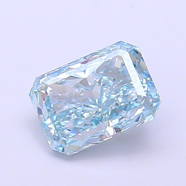 1.26 Ct. Fancy Vivid Bluish Green Radiant Lab Grown Diamond
