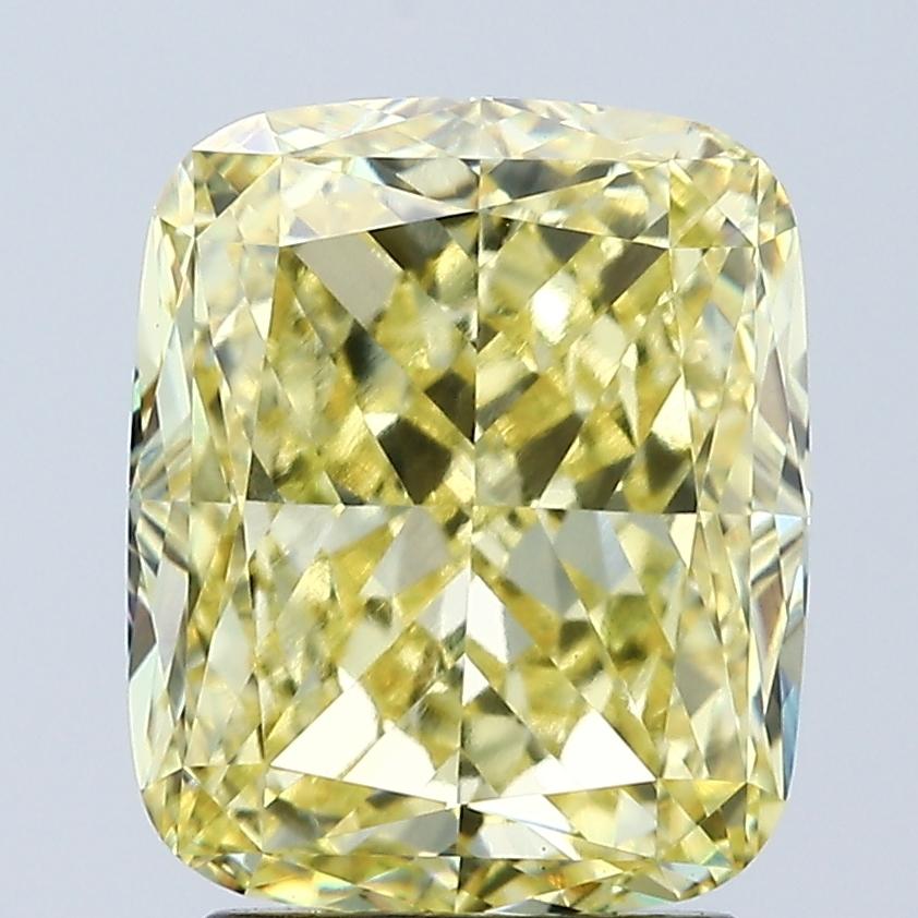 3.08 Ct. Fancy Vivid Yellow Cushion Lab Grown Diamond