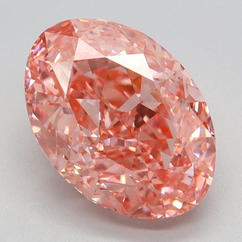 3.37 Ct. Fancy Vivid Pink Oval Lab Grown Diamond
