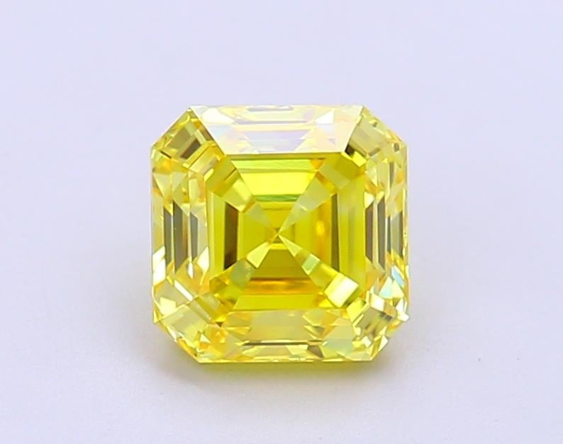 1.52 Ct. Fancy Vivid Yellow Asscher Lab Grown Diamond