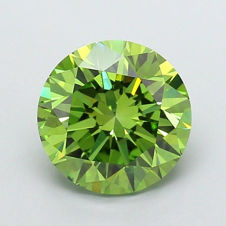 3.00 Ct. Fancy Vivid Green Round Lab Grown Diamond