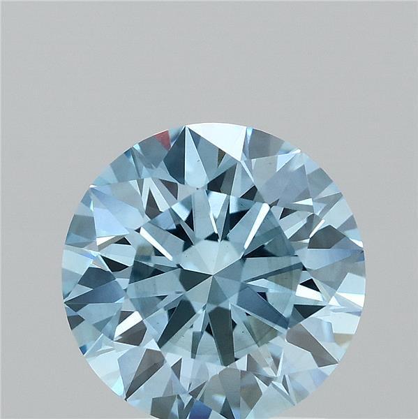 1.61 Ct. Fancy Vivid Blue Round Lab Grown Diamond
