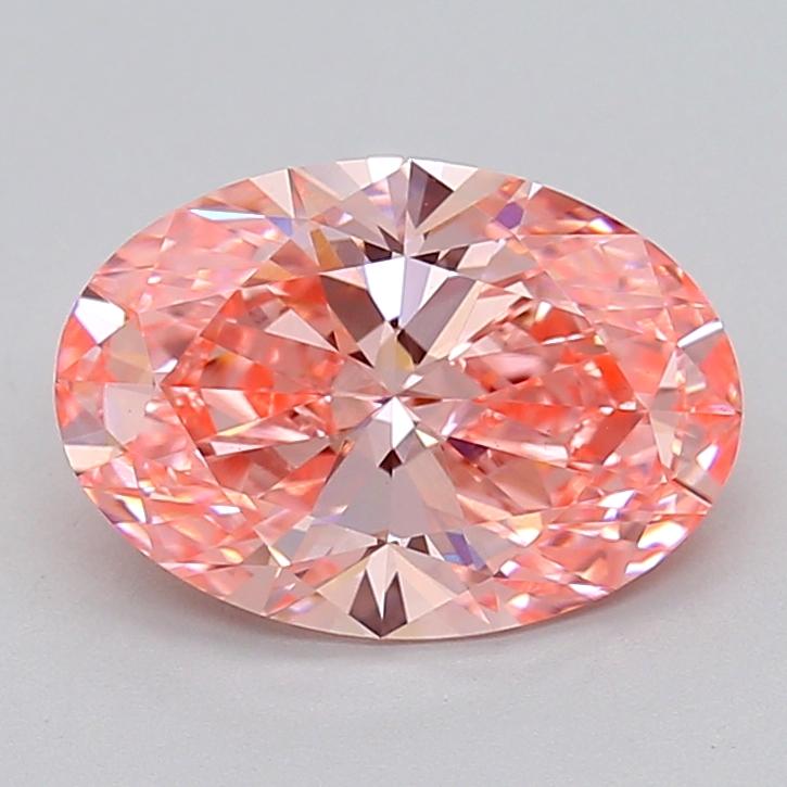 3.09 Ct. Fancy Vivid  Pink Oval Lab Grown Diamond