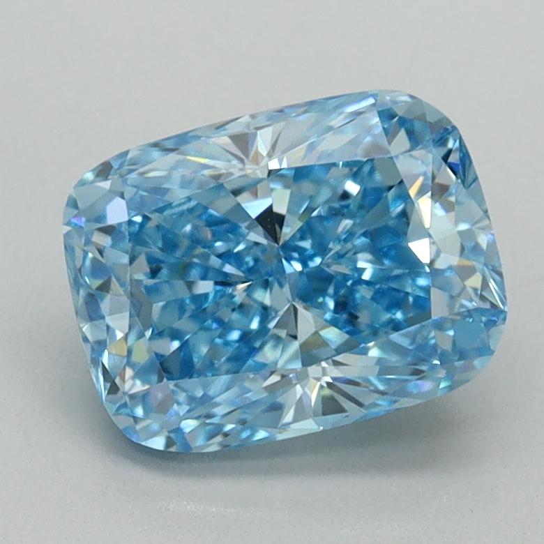 1.65 Ct. Fancy Vivid Blue Cushion Lab Grown Diamond