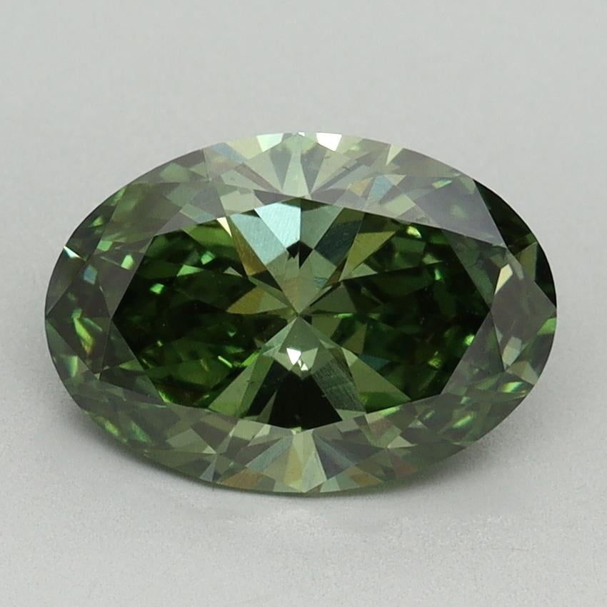 1.95 Ct. Fancy Vivid Pacific Green Oval Lab Grown Diamond
