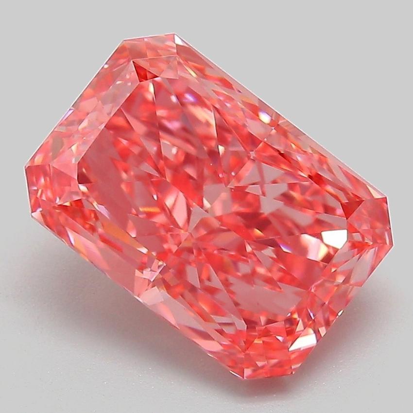 4.09 Ct. Fancy Vivid Pink Radiant Lab Grown Diamond
