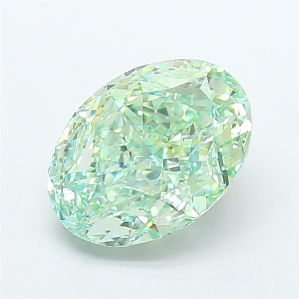 3.05 Ct. Fancy Vivid  Green Oval Lab Grown Diamond