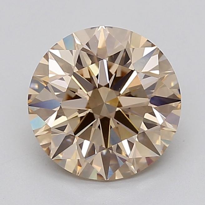 3.05 Ct. Light  Brown Round Lab Grown Diamond