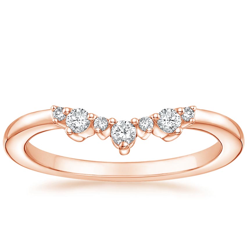 Rose gold diamond engagement ring with surprise diamond details