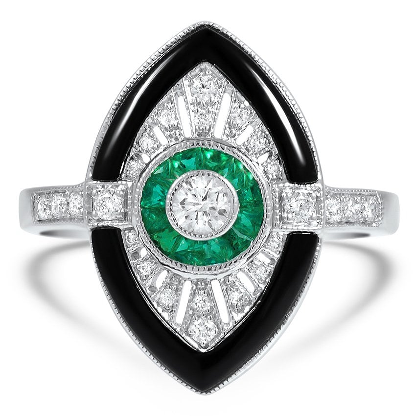Art Deco Reproduction Diamond Cocktail Ring