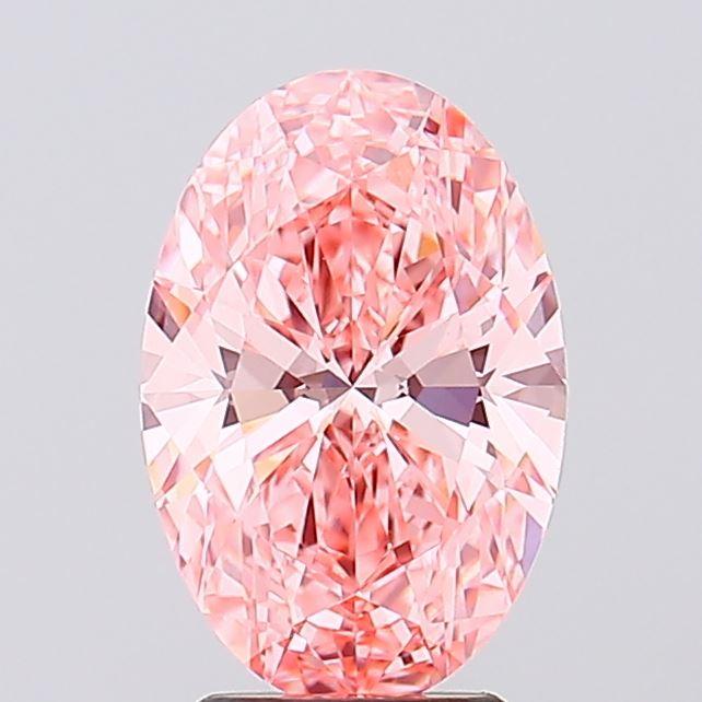 3.09 Ct. Fancy Vivid Pink Oval Lab Grown Diamond