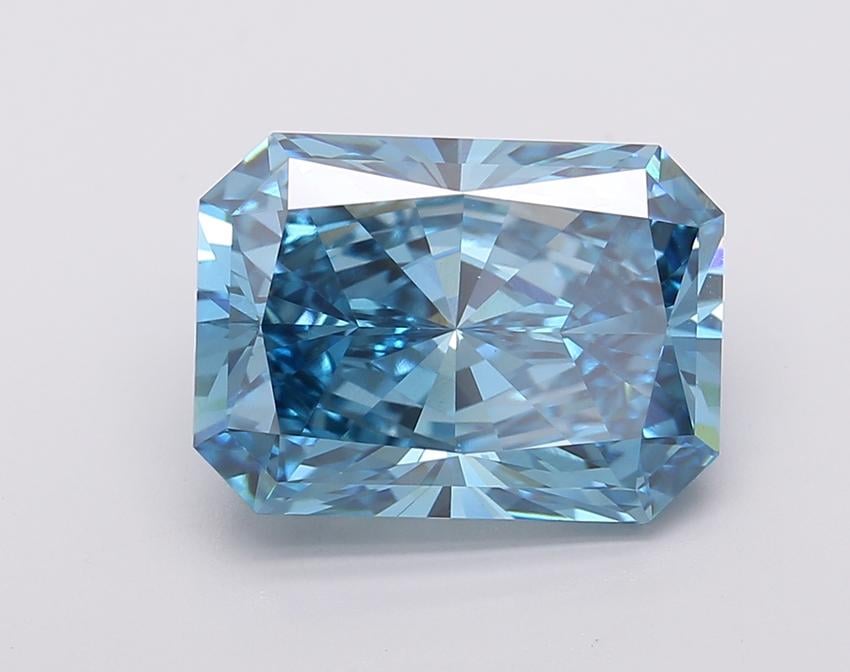6.47 Ct. Fancy Vivid Blue Radiant Lab Grown Diamond