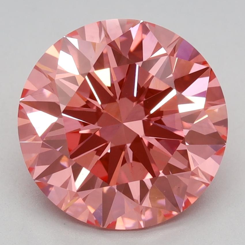 2.66 Ct. Fancy Vivid Pink Round Lab Grown Diamond