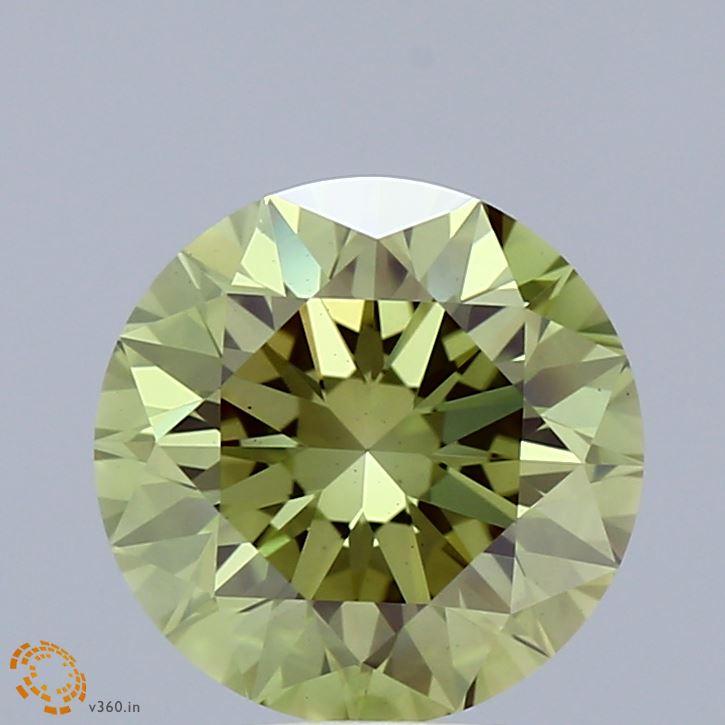 2.47 Ct. Fancy Vivid Green Round Lab Grown Diamond