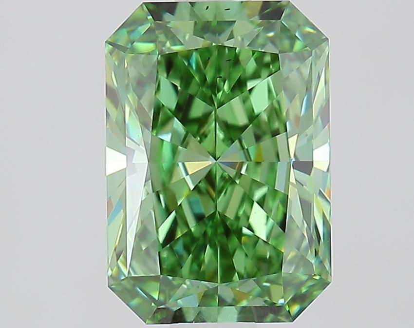 1.55 Ct. Fancy Vivid Green Radiant Lab Grown Diamond