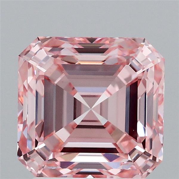 2.60 Ct. Fancy Intense Pink Asscher Lab Grown Diamond