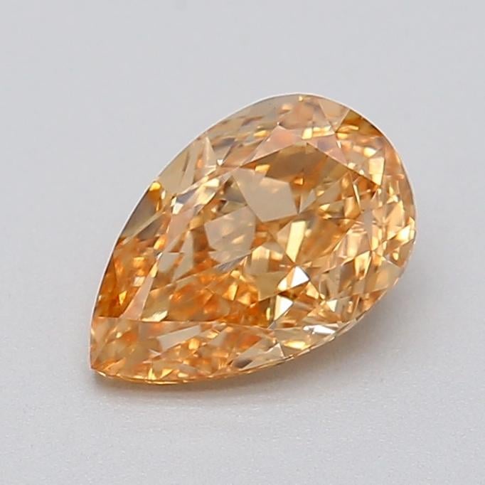 0.52 Ct. Fancy Intense Yellow Orange Pear Lab Grown Diamond