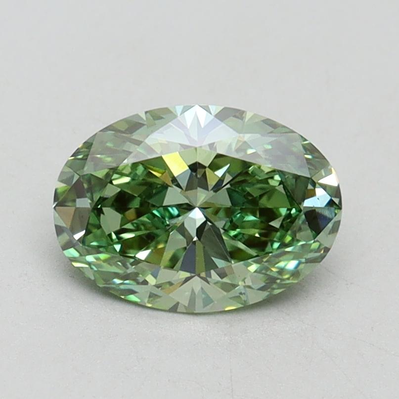 1.00 Ct. Fancy Vivid Green Oval Lab Grown Diamond