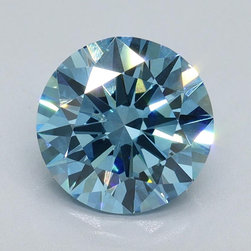 2.04 Ct. Fancy Vivid Blue Round Lab Grown Diamond