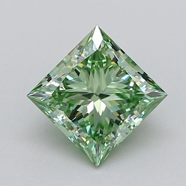 1.03 Ct. Fancy Vivid  Green Princess Lab Grown Diamond