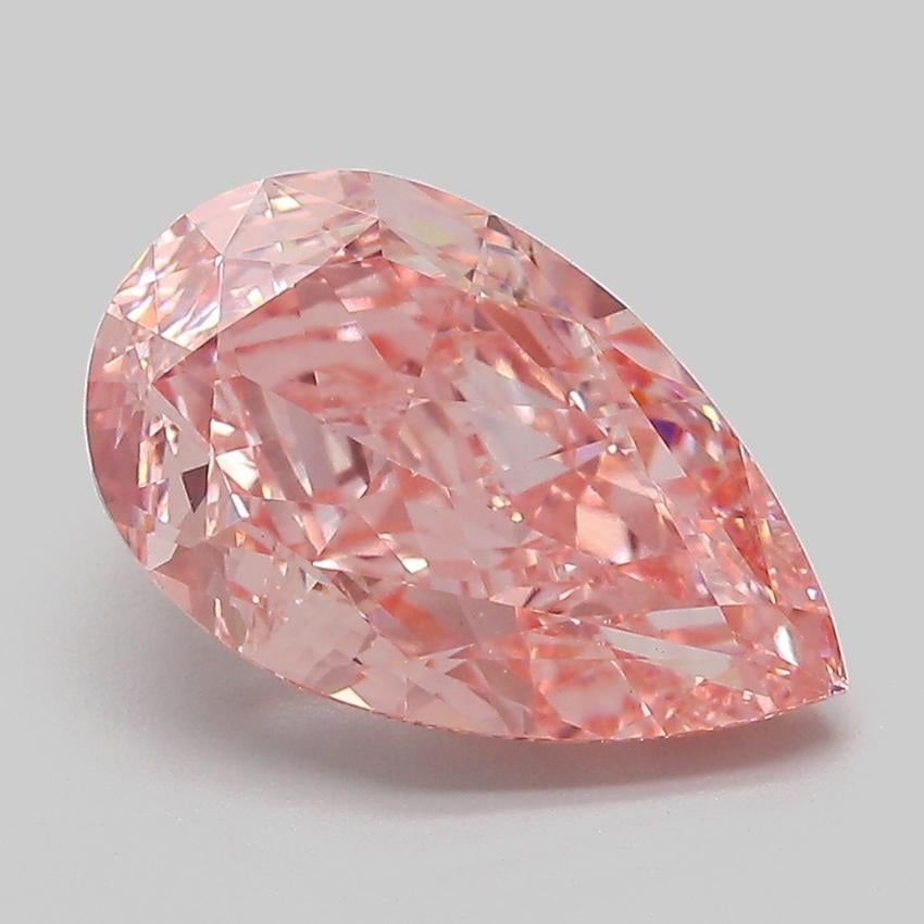 4.20 Ct. Fancy Vivid  Pink Pear Lab Grown Diamond