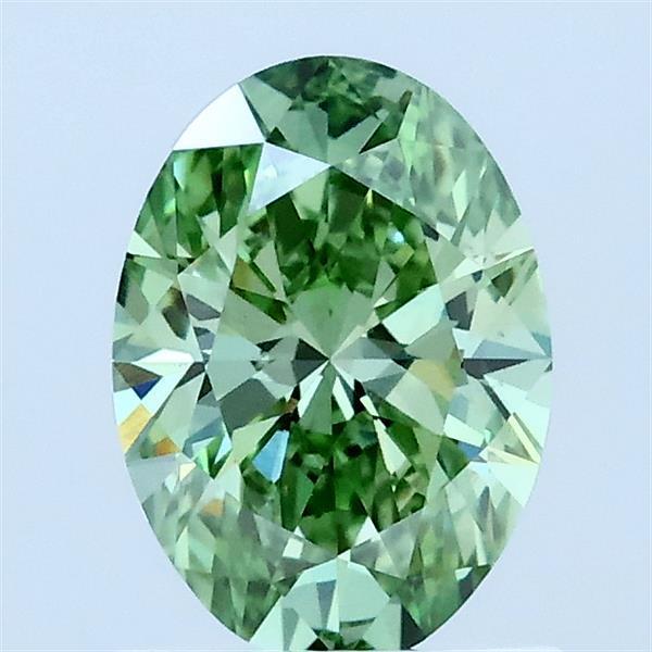 1.02 Ct. Fancy Vivid Green Oval Lab Grown Diamond