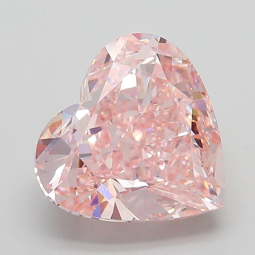 6.06 Ct. Fancy Intense  Pink Heart Lab Grown Diamond