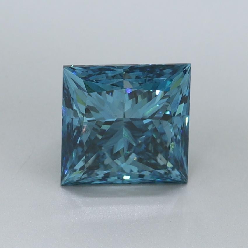 2.08 Ct. Fancy Vivid Malibu Blue Princess Lab Grown Diamond