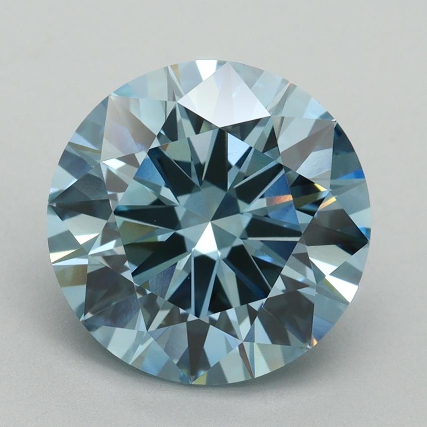 5.01 Ct. Fancy Vivid Blue Round Lab Grown Diamond