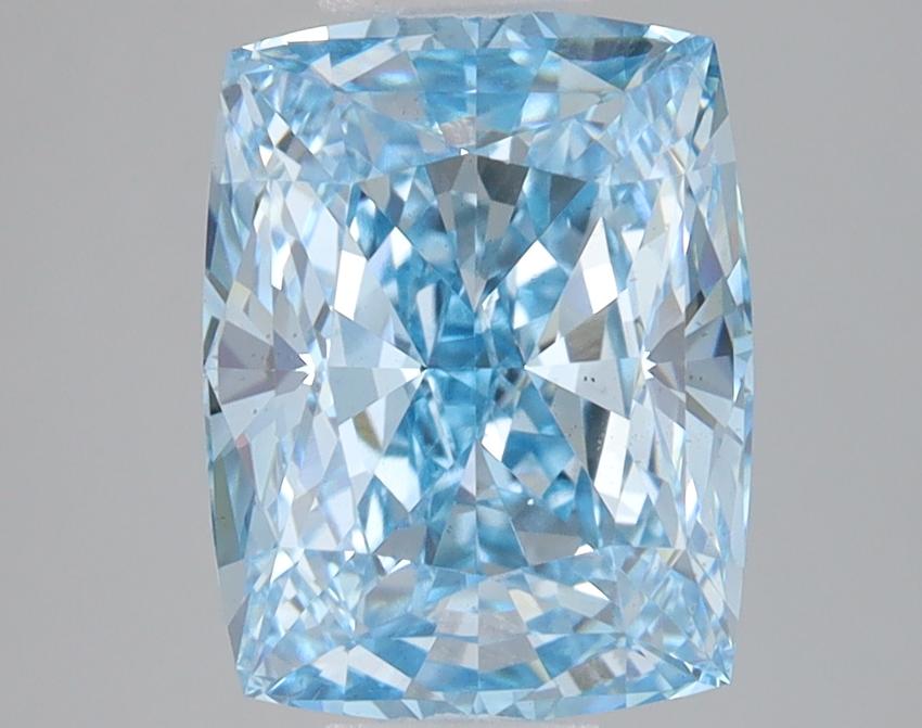 3.01 Ct. Fancy Vivid Blue Cushion Lab Grown Diamond