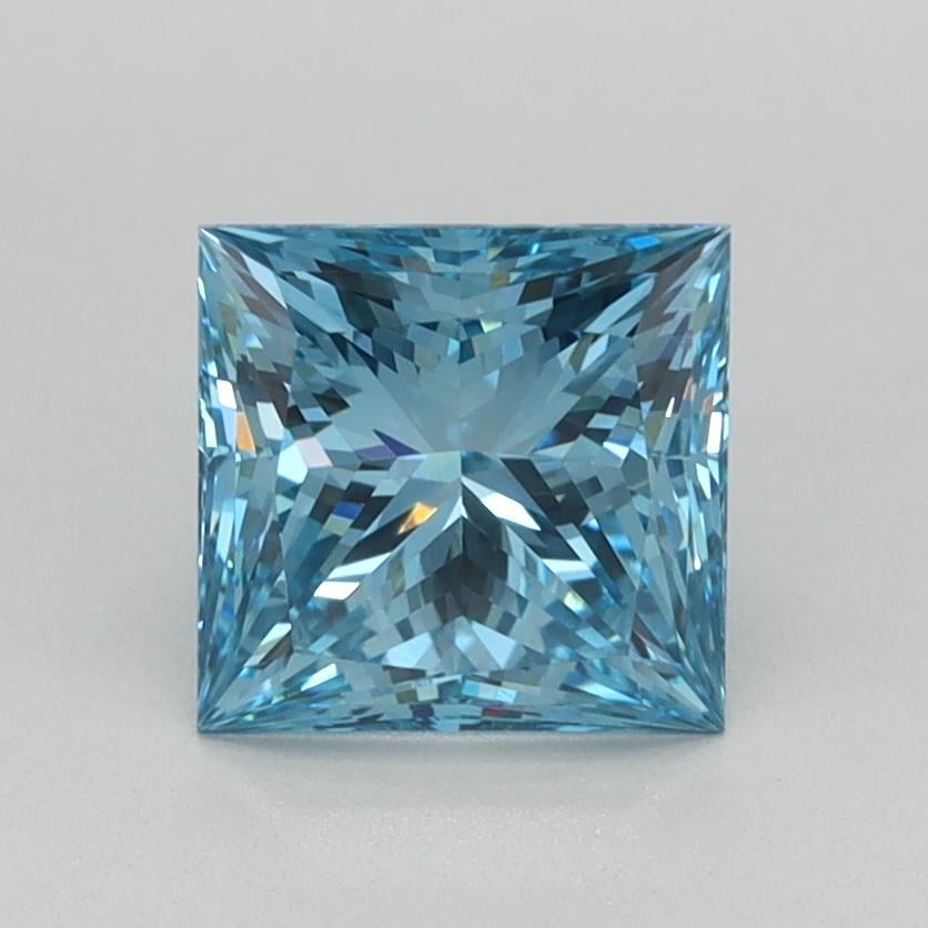 1.10 Ct. Fancy Vivid Blue Princess Lab Grown Diamond