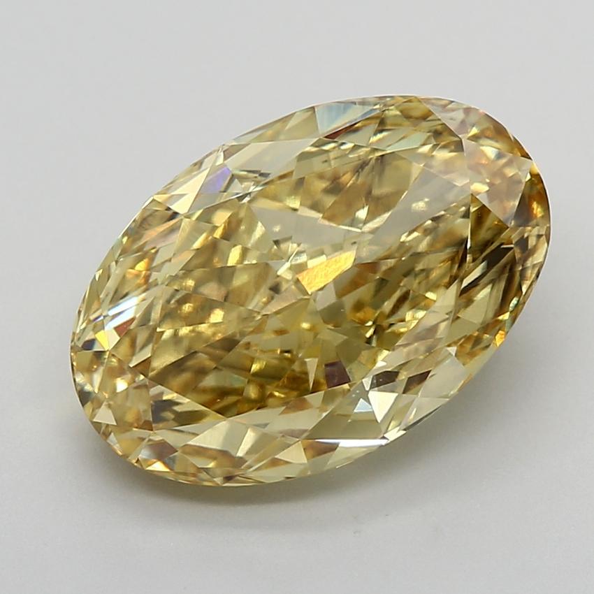 8.04 Ct. Fancy Vivid  Yellow Oval Lab Grown Diamond