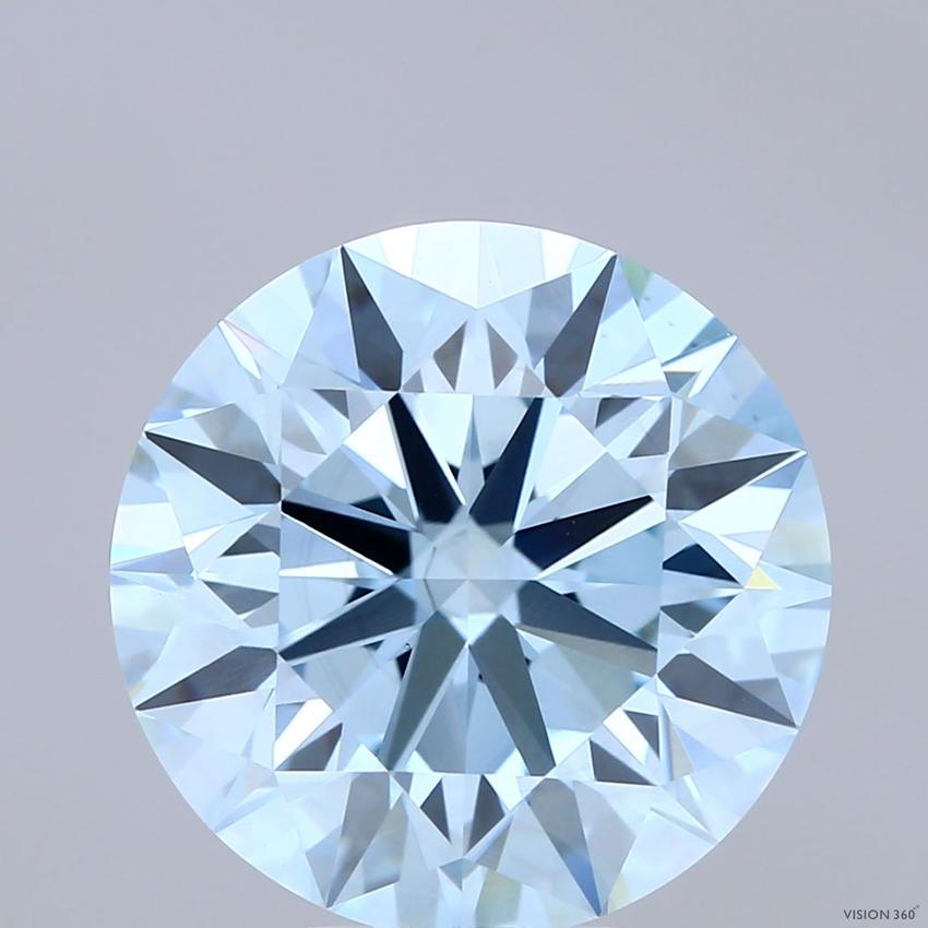 8.06 Ct. Fancy Intense Blue Round Lab Grown Diamond