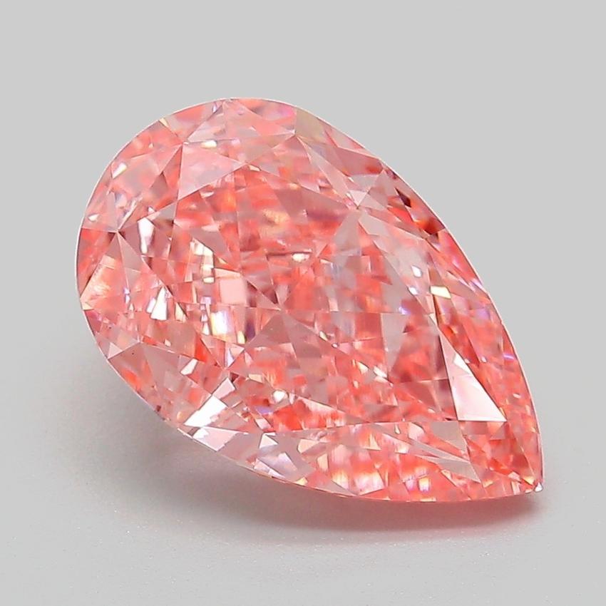 3.66 Ct. Fancy Vivid Pink Pear Lab Grown Diamond
