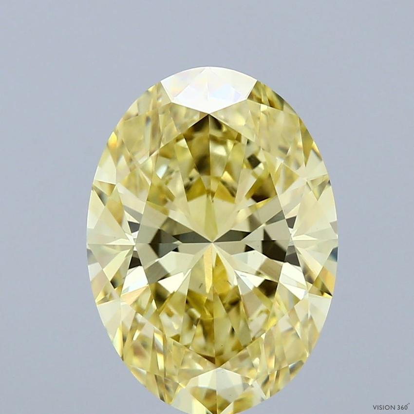 4.12 Ct. Fancy Intense Yellow Oval Lab Grown Diamond