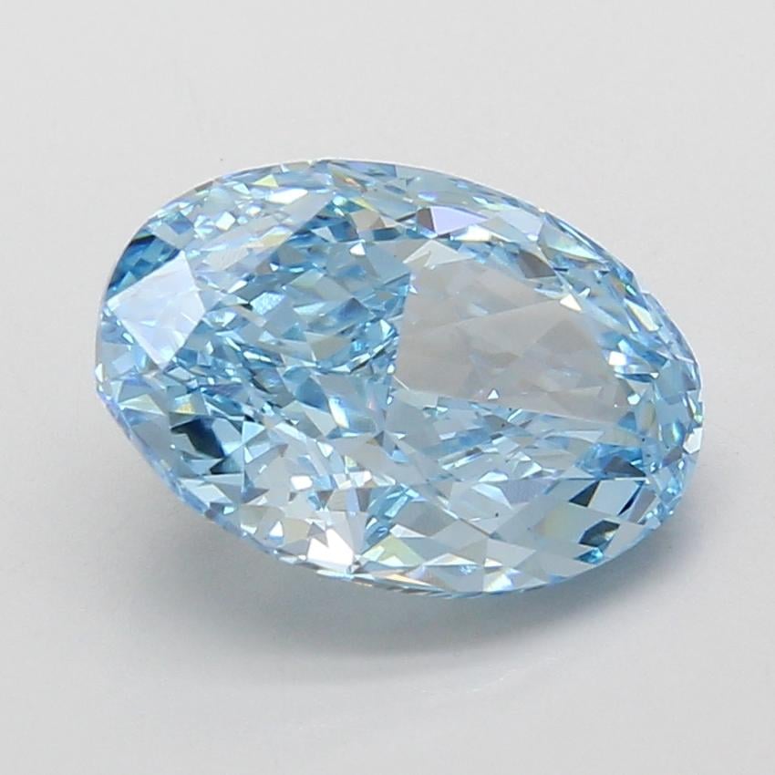 4.09 Ct. Fancy Vivid Blue Oval Lab Grown Diamond