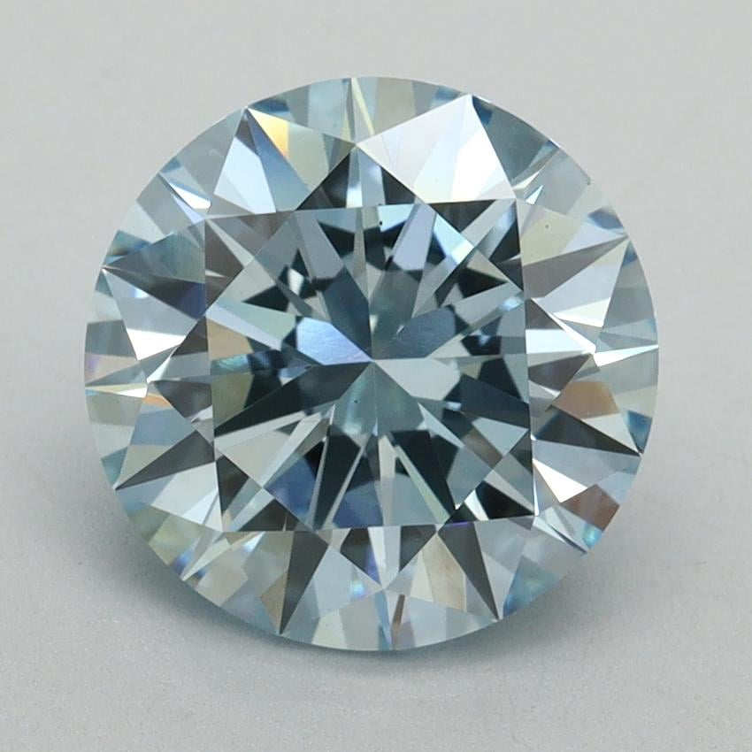 3.02 Ct. Fancy Intense Blue Round Lab Grown Diamond