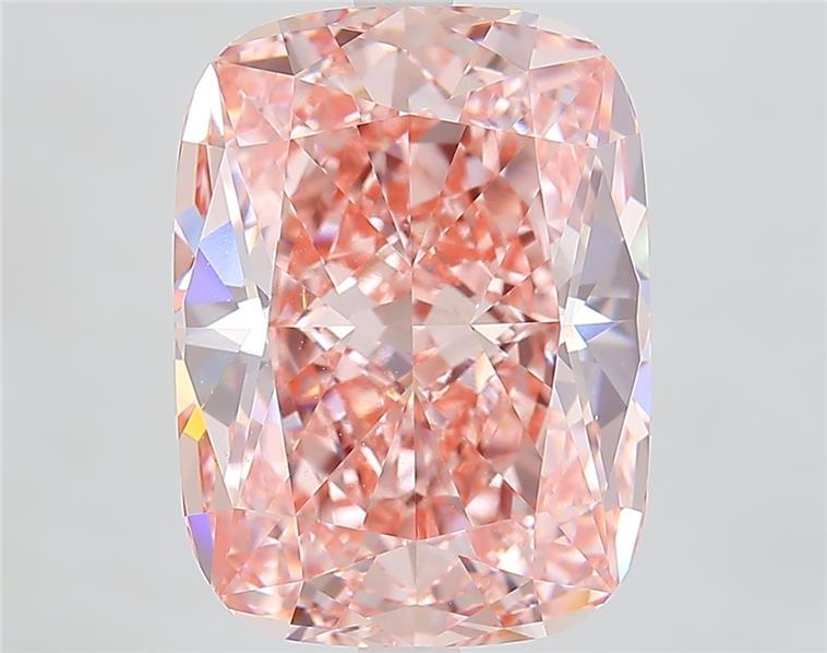 7.05 Ct. Fancy Vivid  Pink Cushion Lab Grown Diamond