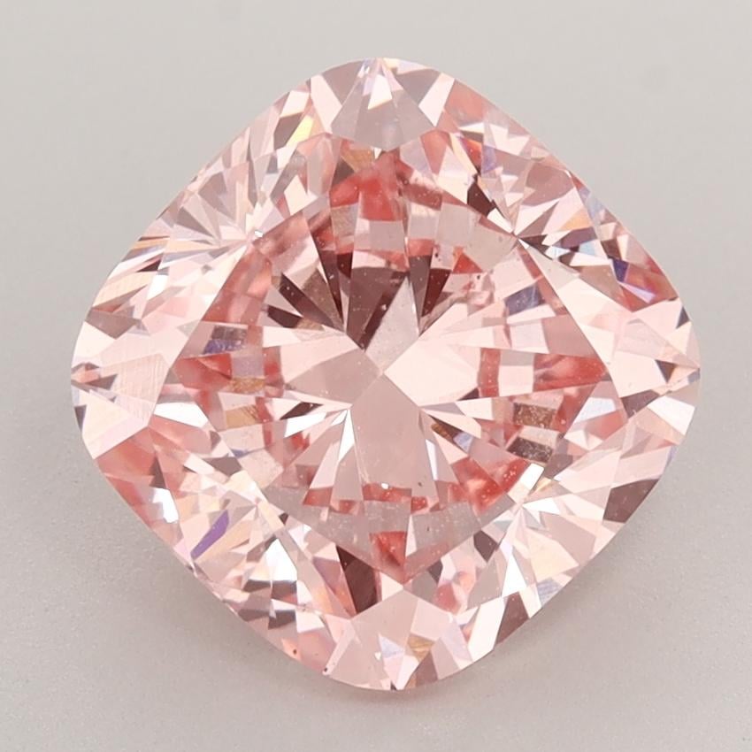 3.26 Ct. Fancy Vivid Pink Cushion Lab Grown Diamond