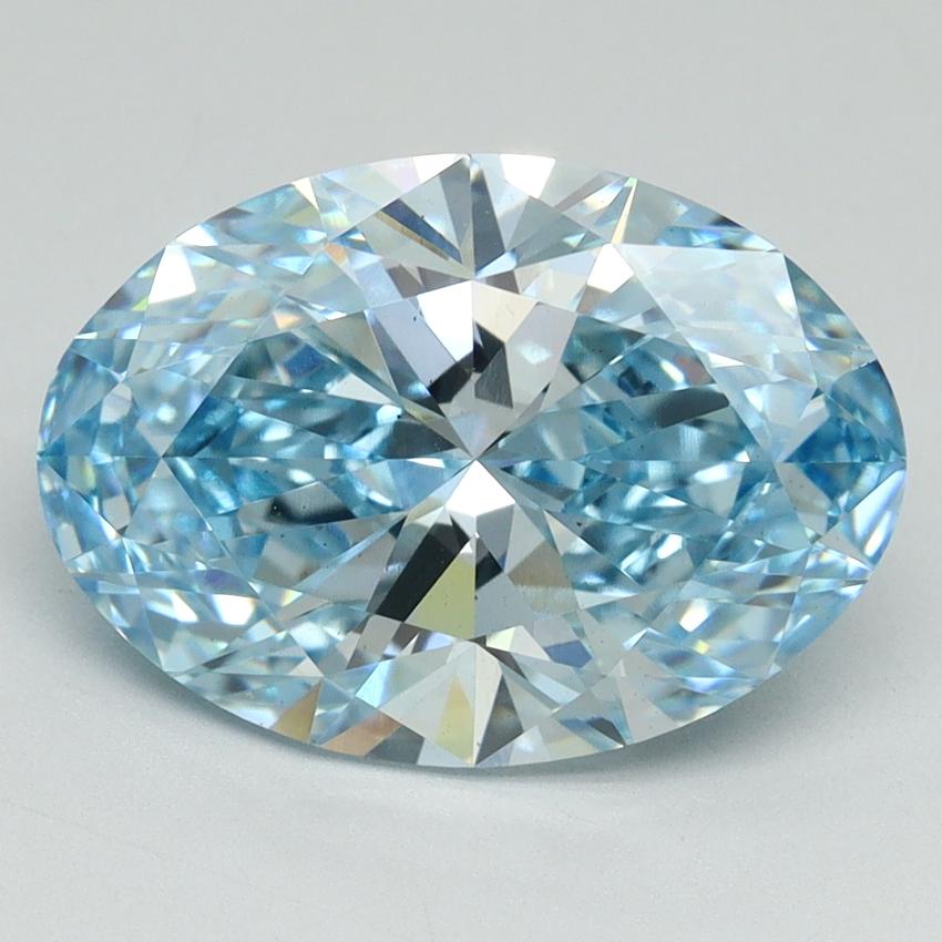 4.03 Ct. Fancy Vivid Blue Oval Lab Grown Diamond
