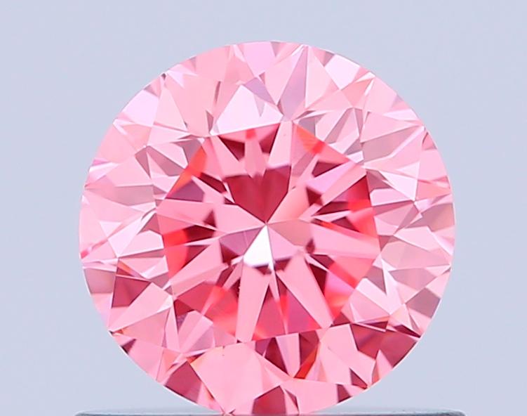 0.69 Ct. Fancy Vivid Pink Round Lab Grown Diamond